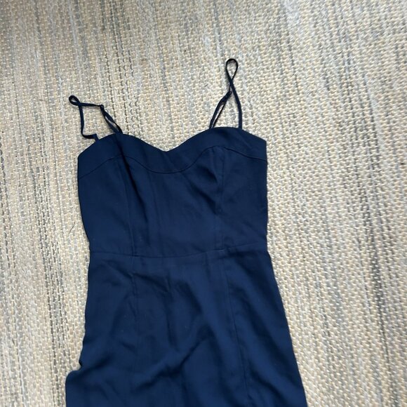 ABERCROMBIE & FITCH Women’s Camille Satin Slit Midi Slip Dress Blue Size XXS P - Picture 7 of 16